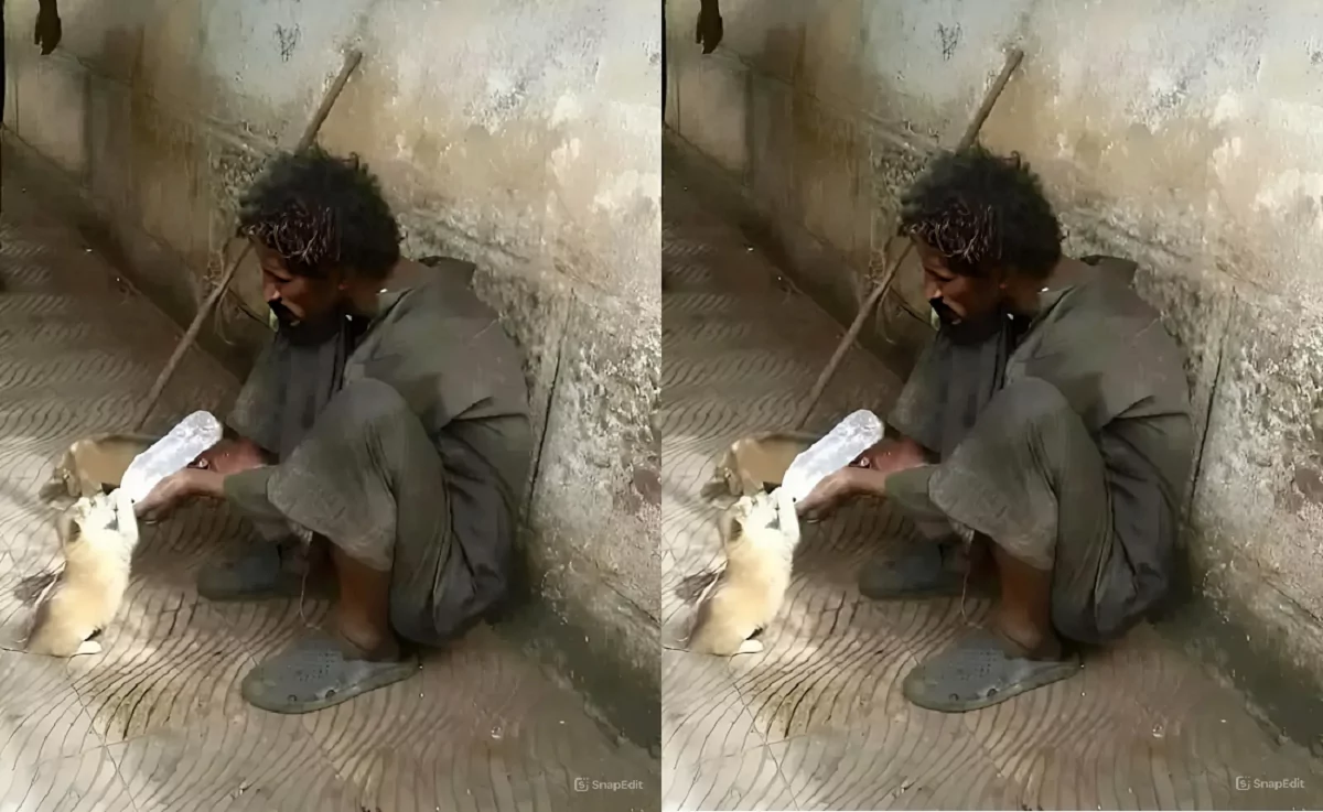 Despite his poverty, the man still shared his love with the homeless dog. Let’s spread this positivity to everyone!